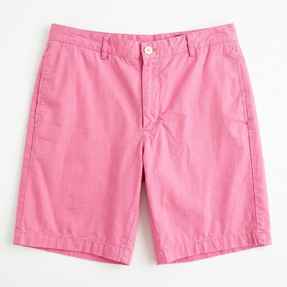 Vineyard Vines 9" Club Shorts Pink Flat Front Stretch Chino Casual Mens 33